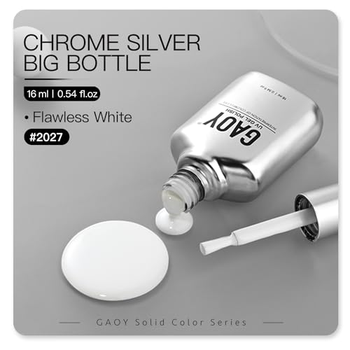 GAOY Flawless White Gel Nail Polish 16ml Soak Off UV Cure for DIY Manicure