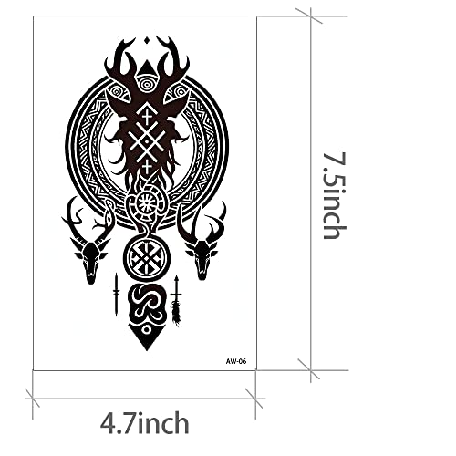 20 Sheets Viking & Dragon Temporary Tattoos