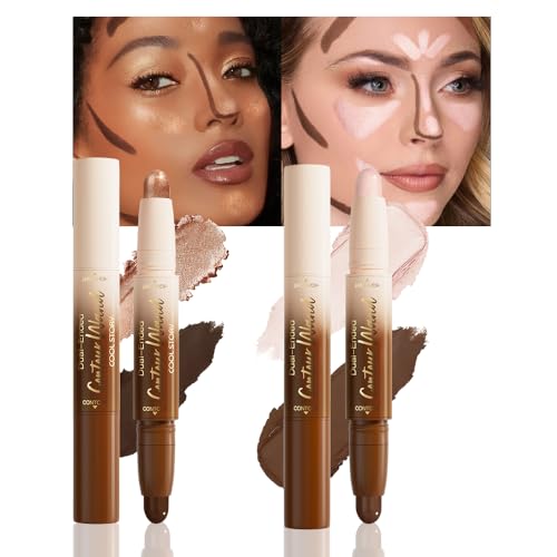 Dual-Ended Contour & Highlighter Stick Makeup – Waterproof, All Skin Tones