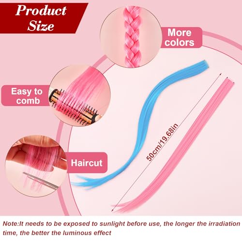 Glow in the Dark Hair Extensions 20 Inch Clip-in