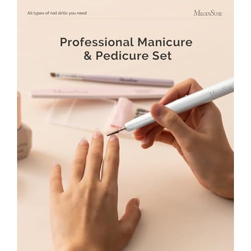 MelodySusie Pen-Shaped Ultra-Slim Cordless Nail Drill, PM170F 30000RPM Portable Rechargeable Electric File with LED Display for All Manicure, Nail Care, Shaping & Gel Removal for Advanced Home Use
