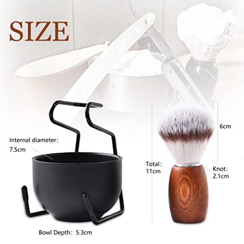 Shaving Brush Set for Men, 3pcs Shaving Set Includes Shaving Brush Shaving Bowl and Brush Stand