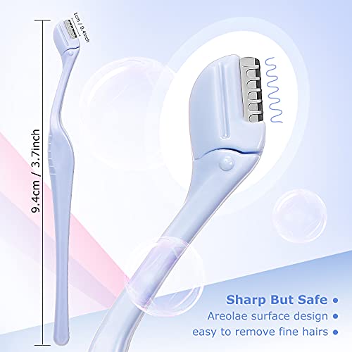 6Pcs Eyebrow Razor Mini Eyebrow Razor Trimmer Female Face Shaver Lip Hair Remover with Precision Cover Small Shaver for Women Makeup Face Care Tools(Clear, Clear Purple, Light Blue)
