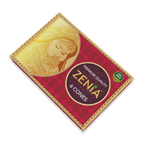 Zenia 6 Pack Natural Henna Hair Color Paste Cones Reddish Brown