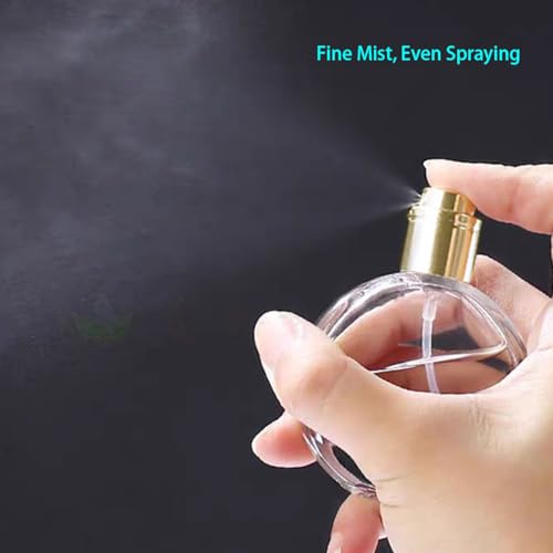Oblate Clear Glass Perfume Bottles with Gold Sprayers - 3 Pack, 30ml