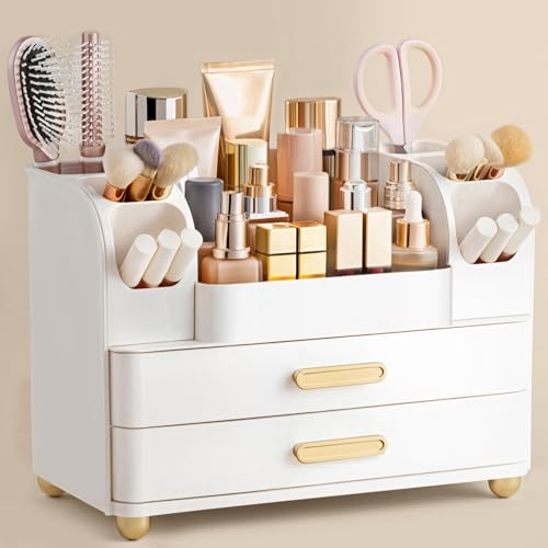 HBlife Makeup Organizer with Drawers & Brush Holder