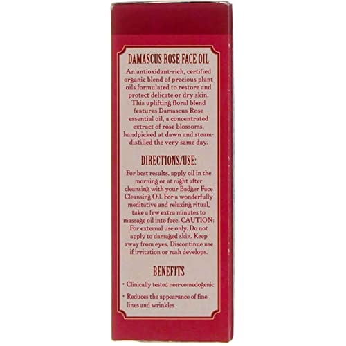Damascus Rose Face Oil for Dry & Delicate Skin - 2 Pack, 1 fl oz