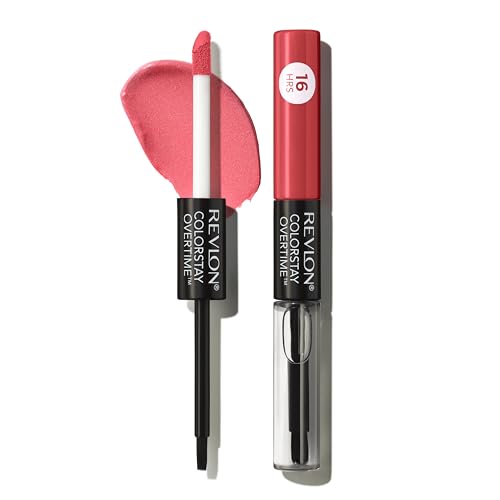 Revlon Liquid Lipstick with Clear Lip Gloss, ColorStay Overtime Lipcolor, Dual Ended with Vitamin E, 020 Constantly Coral, 0.07 Fl Oz (Pack of 1)