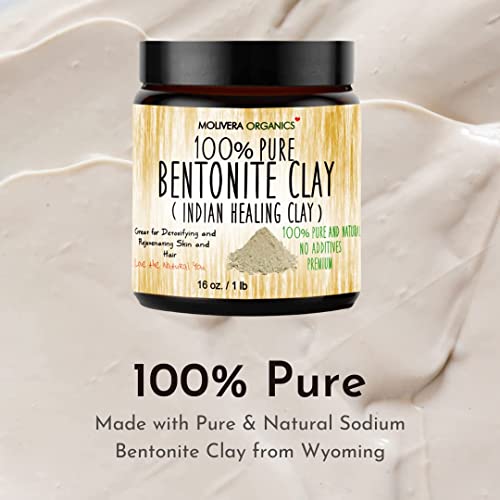 Molivera Organics Bentonite Clay 1 lb Pure Natural