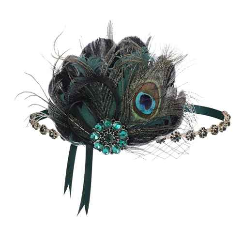 BABEYOND Flapper Headpiece for Women - 1920s Headband Roaring 20s Great Gatsby Accessories Rhinestone Feather Hair Clip