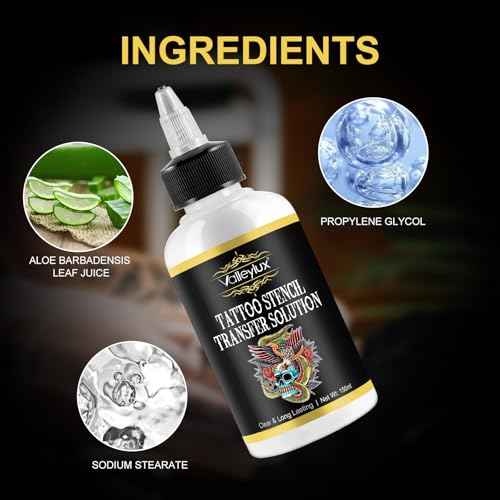 Tattoo Stencil Transfer Gel Solution, Professional Tattoo Stencil Stuff 150ml, Vegan-Friendly Stencil Gel, Fast-Drying and Long-Lasting, Clean and Easy Application, Temporary Supplies