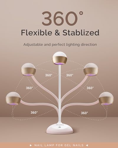 MelodySusie Golden Nail Art Lamp 360° Gooseneck Rechargeable Nail Curing Light