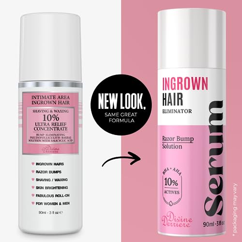 Divine Derriere Save 10% on Ingrown Hair and Razor Bumps Minimizer Duo ? After Shave Repair Serum for Ingrowns and Razor Burns roll-on with Razor Bump Stopper pads