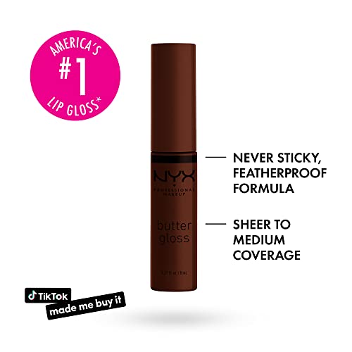 NYX PROFESSIONAL MAKEUP Butter Gloss Brown Sugar, Non-Sticky Lip -