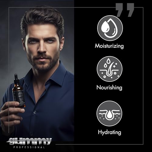 Gummy Professional Beard Oil for Men ? Lightweight Conditioning Oil Formula to Moisturize and Soften Facial Hair, Beard and Mustache ? Non Greasy Grooming Care for Daily Use ? 1.69 fl oz / 50 ml