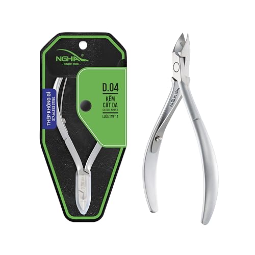 NGHIA D-04 Cuticle Nipper Jaw 14 - Stainless Steel Professional Nail Trimmer