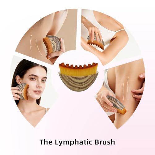 Lymphatic Face Brush for Facial Cleansing & Contouring - Soft Bristles, Anti-Puffiness, Skin Absorption Tool