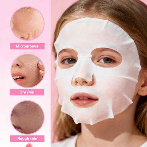 12 Pack Fruit Face Mask for Kids, Stocking Stuffers for Teen Girls, Skin Care for Kids, Christmas Gifts, Moisturizing Face Masks SkinCare, Face Masks Bulk, Slumber Party Supplies for Girls