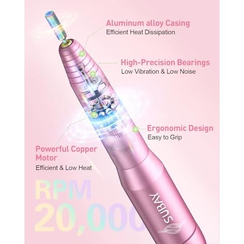 Subay Electric Nail Drill Nail Arm Rest, Foldable PU Leather Nail Hand Rest for Acrylic Nails Cushion Hand Holder