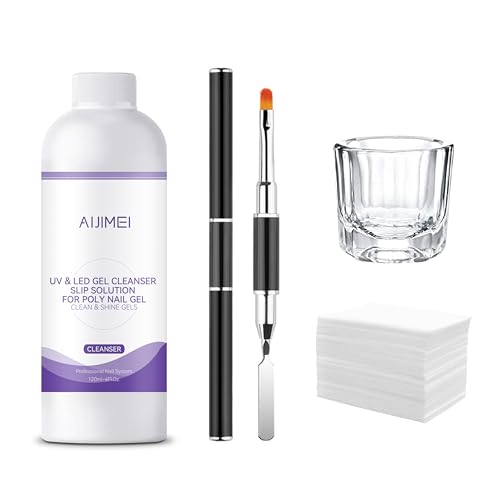 Poly Gel Slip Solution Kit 120ml (4oz) with Dual Brush & Glass Cup