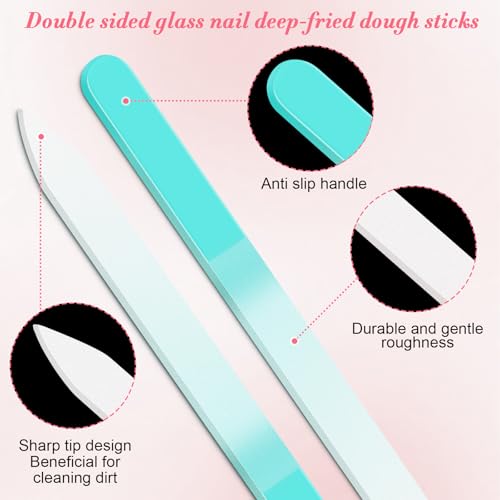 6 Pack Glass Nail Files Set with Cases - Durable & Easy to Clean