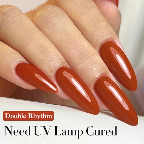 Double Rhythm Red A1398 Scarlet Red Gel Polish 15ml Pure Sheer, Soak-Off Nail Polish