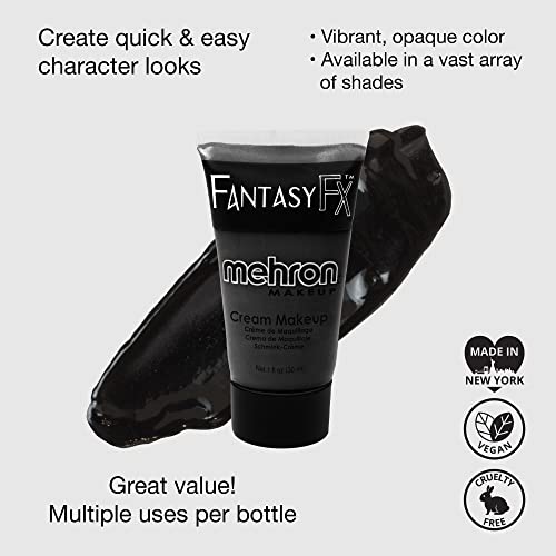 Mehron Fantasy FX Water-Based Black Face Paint | 1 fl oz