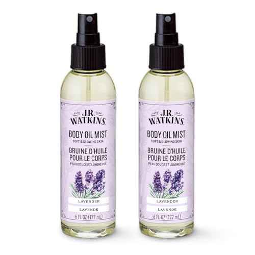 J.R. Watkins Naturally Hydrating Body Oil Mist, Lavender, 6 fl oz, 2 Pack
