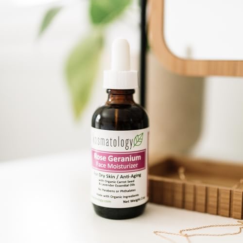 kosmatology Rose Geranium Organic Facial Moisturizer | Anti-Aging Hydration for Dry & Sensitive Skin | Vegan & Cruelty-Free | 2 fl oz