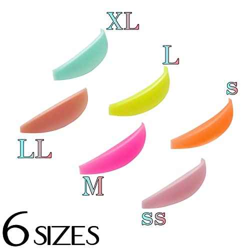 Lash Lift Shields No glue Eyelash Lifting Shield Wider Lash Lift Pads Rainbow Lami Lamination Roller LM Curler Pad Soft Eyelash Perm Rod 6 Size Air Bubble Silicone Light Weight Guard Natural Lifting