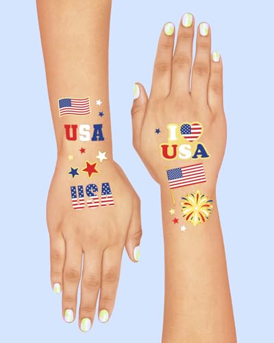 4th of July Temporary Tattoos - 70 Patriotic Designs