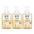SoF Sweet Almond Foaming Hand Wash 8oz Pack of 3 - Hydrating, Vegan, Coconut & Agave Nectar