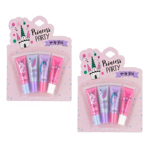 8-Piece Princess Lip Gloss Set for Girls - Sparkly & Non-Toxic
