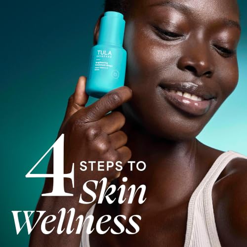 TULA Travel Skincare Set - 4-Step Dehydration & Dullness Routine with Vitamin C & Hyaluronic Acid