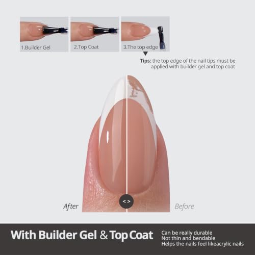 BTArtboxnails XCOATTIPS White French Tip Press On Nails, XS Squoval,