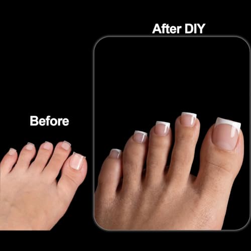 ASONRL 300Pcs Gel Toe Nail Tips Full Cover Square, 15 Sizes Extra Wide Matte Clear