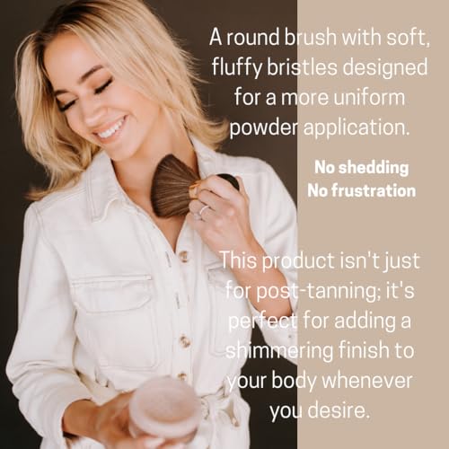 Quick-Dry Powder Kit ? Post-Tan Powder & Brush | Eliminates Sticky Post-Tan Residue | Vegan, Talc-Free Formula | Hydrating, Dermatologist-Tested | Suitable Face & Body | 0.5 oz