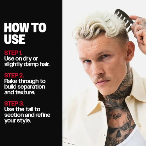 Slick Gorilla Texture Comb (Texture Comb) – Wide Tooth Hair Styling Tool for Men & Women