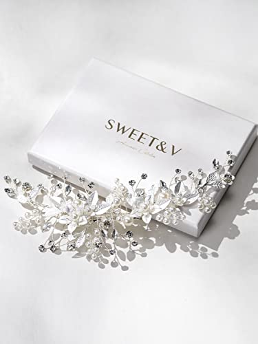 Silver Wedding Hair Clip with Rhinestones | Handmade Bridal