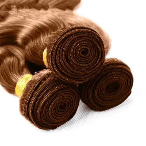 #30 Light Brown Body Wave Human Hair Bundles 20-24 Inch