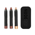 Nudestix Mini Nude Metallic Berry Eye Kit ? 3-Piece Cream Eyeshadow & Eyeliner Pencil Set for Long-Wear Color | Rich Berry Tones with Metallic Finish