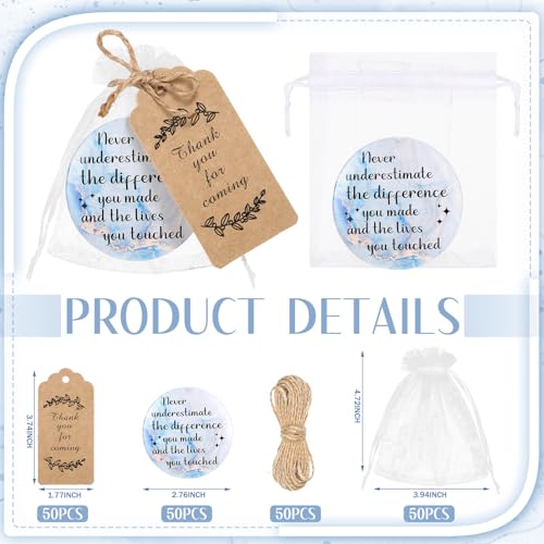 Tradder 50 Sets 2.76" Inspirational Compact Pocket Mirrors Bulk Galentines Appreciation Gifts Small Purse Makeup Mirror Souvenir Bag for Stuffer Items Women Quinceanera Employee(Gold and Blue)