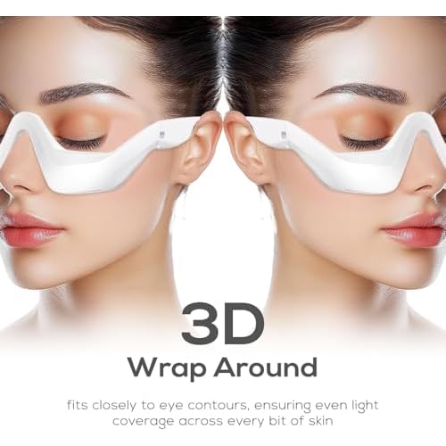 Under Eye Red Light Therapy Glasses - LED Eye Massager for Dark Circles, Puffiness, Wrinkles & Eye Strain Relief | Under Eye Red Light Therapy Device