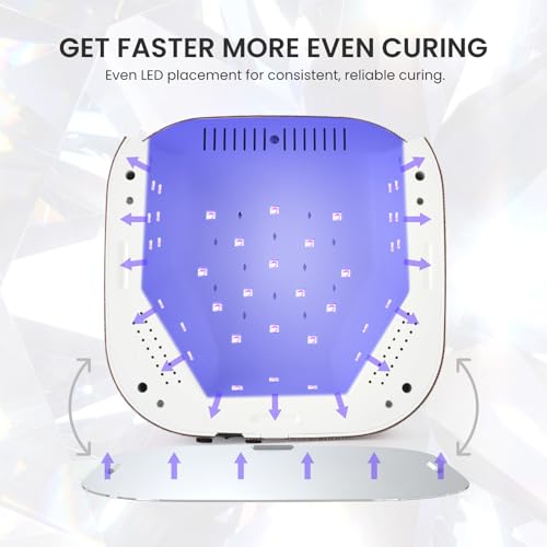 Lavinda Cordless UV LED Nail Lamp for Gel Nails with Rhinestones, Fast Curing & Large Space