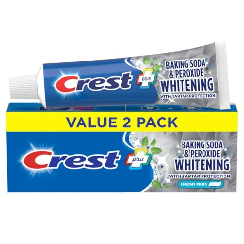 Mint Crest Cavity & Tartar Protection Toothpaste 5.7oz Pack of 2 - Whitening & Fresh Breath