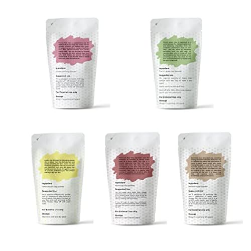 YOGI¡¯S GIFT ? Celebrating health Multi Pack | Pack of 5 Clays + Wild Turmeric Powder for face bundle