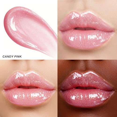 HECI BEAUTY Glitter Lip Gloss - Hydrating, Non-Sticky, Candy Pink