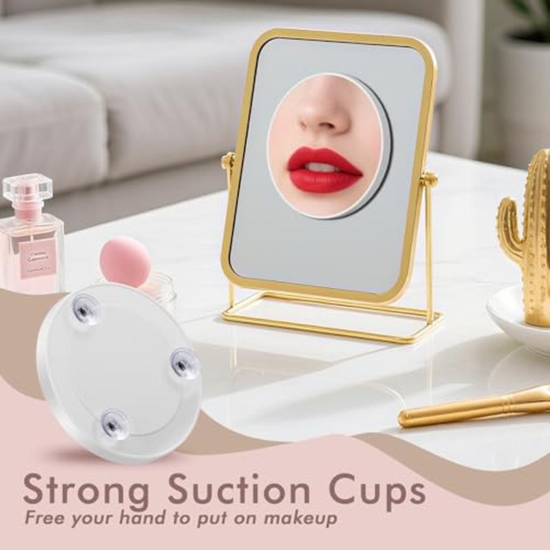 30X Magnifying Mirror with Suction Cups, 4.5" Travel Makeup