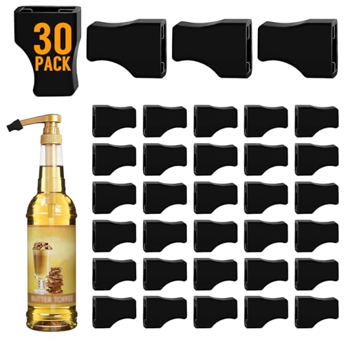 30 Pack Coffee Syrup Pump Tip Covers Black Silicone Replaces Pump Caps