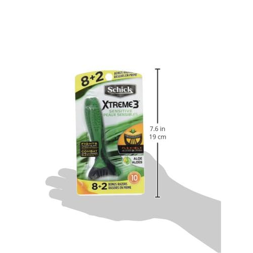 Schick Xtreme3 Triple Blade Closeness Razors, Sensitive, 8 Count